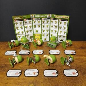 Lot of 9 MGA Little Green Army Men Figures